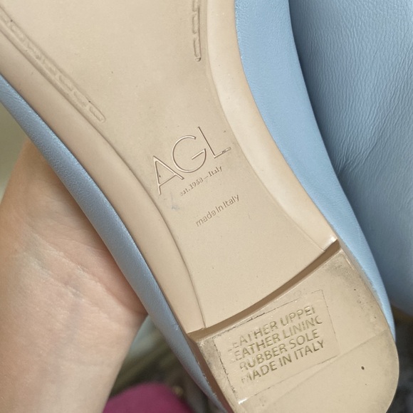 AGL 💙🤍leather Python Snake print Mika cap toe Ballet Flats 💙🤍Size 35.5 - Picture 12 of 16